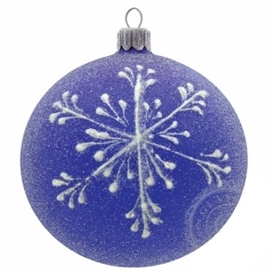 Boule de Noël bleue avec flocon de neige