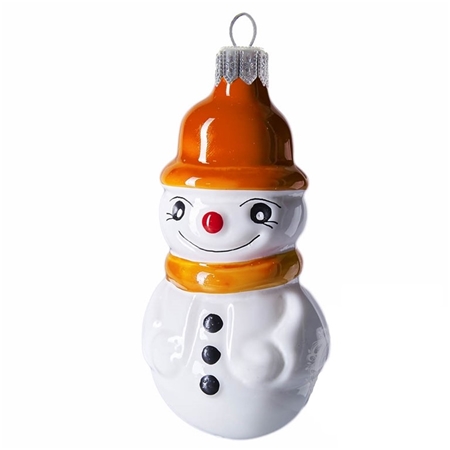 Bonhomme de neige avec chapeau orange