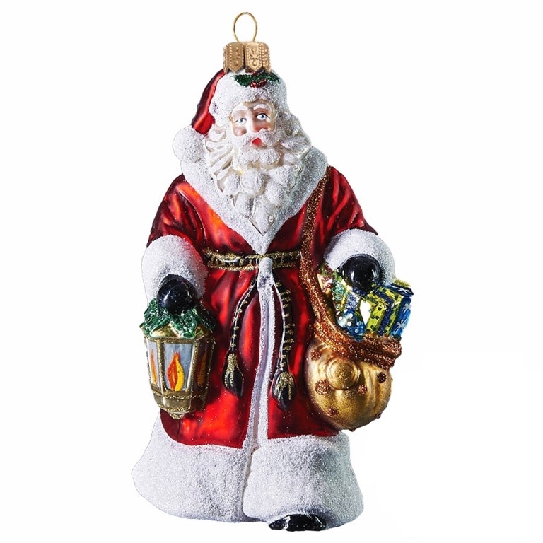 Figurine de Pere Noël avec une lanterne