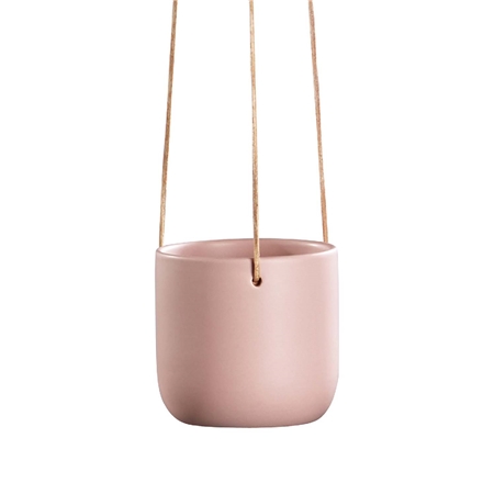 Pot de fleur suspendu rose