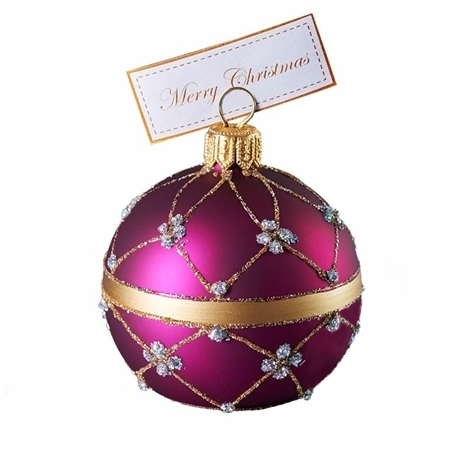 Porte-nom en verre décor violet