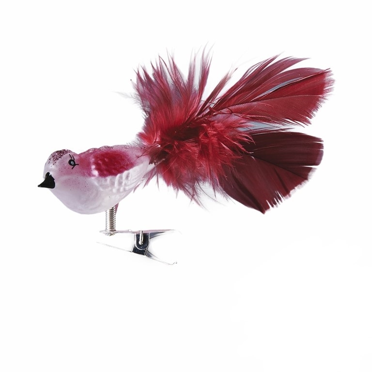 Oiseau en verre rose