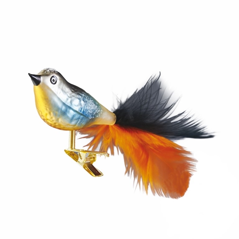 Oiseau crème avec décor