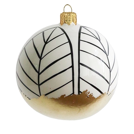 Décoration en verre avec un décor de feuilles