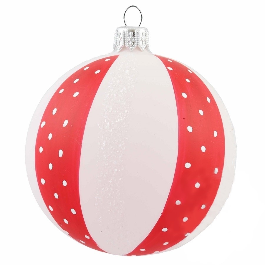 Décoration boule en verre blanche avec décor