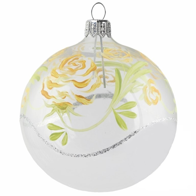 Boule en verre transparent rose