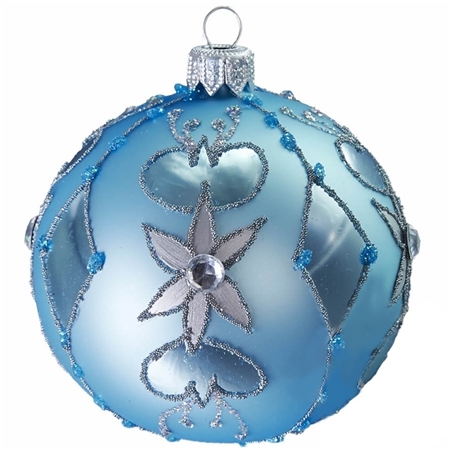 Boule de Noël turquoise décor
