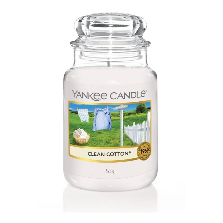 Bougie parfumée Yankee Candle CLEAN COTTON Grande jarre