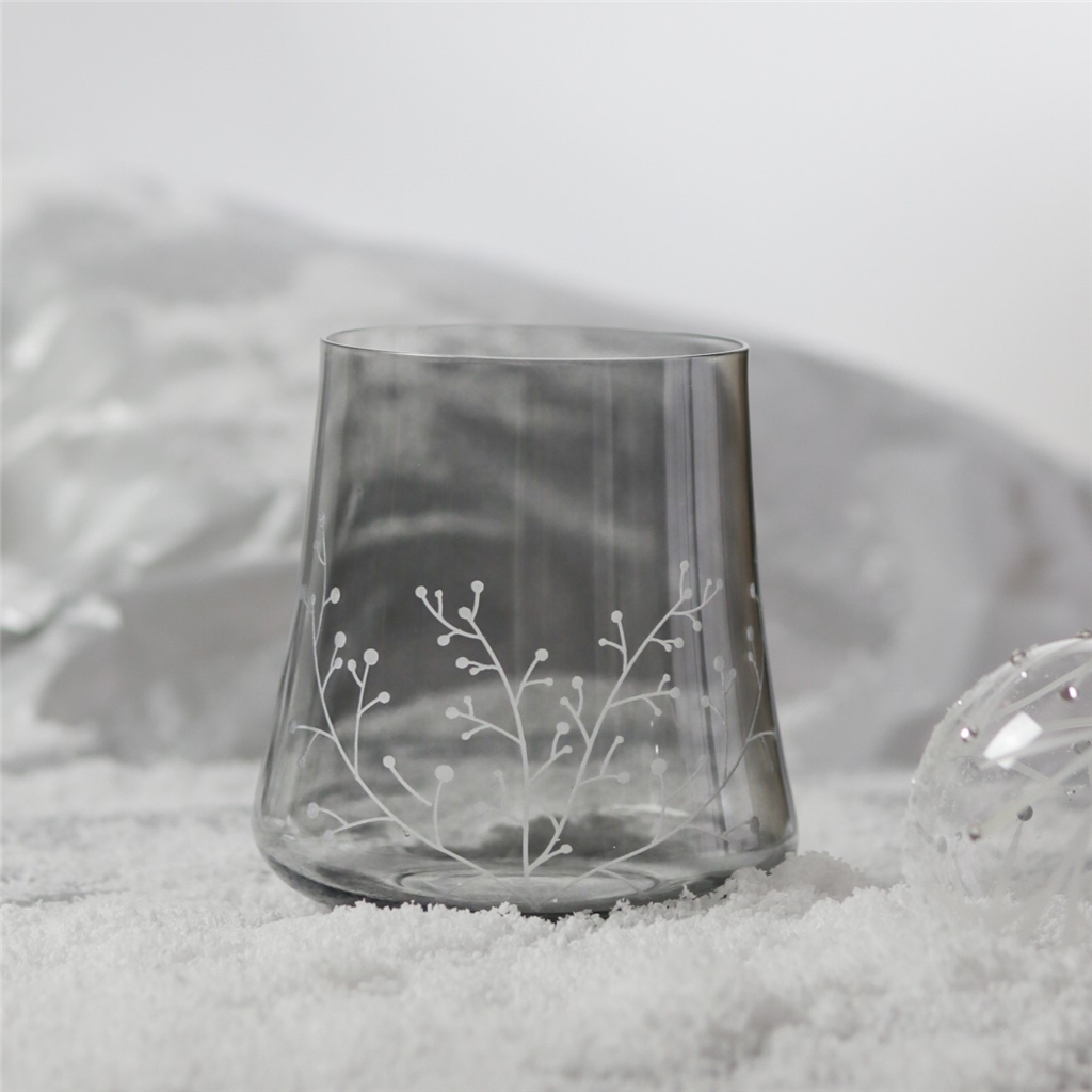 Ensemble de verres gris à décor givré