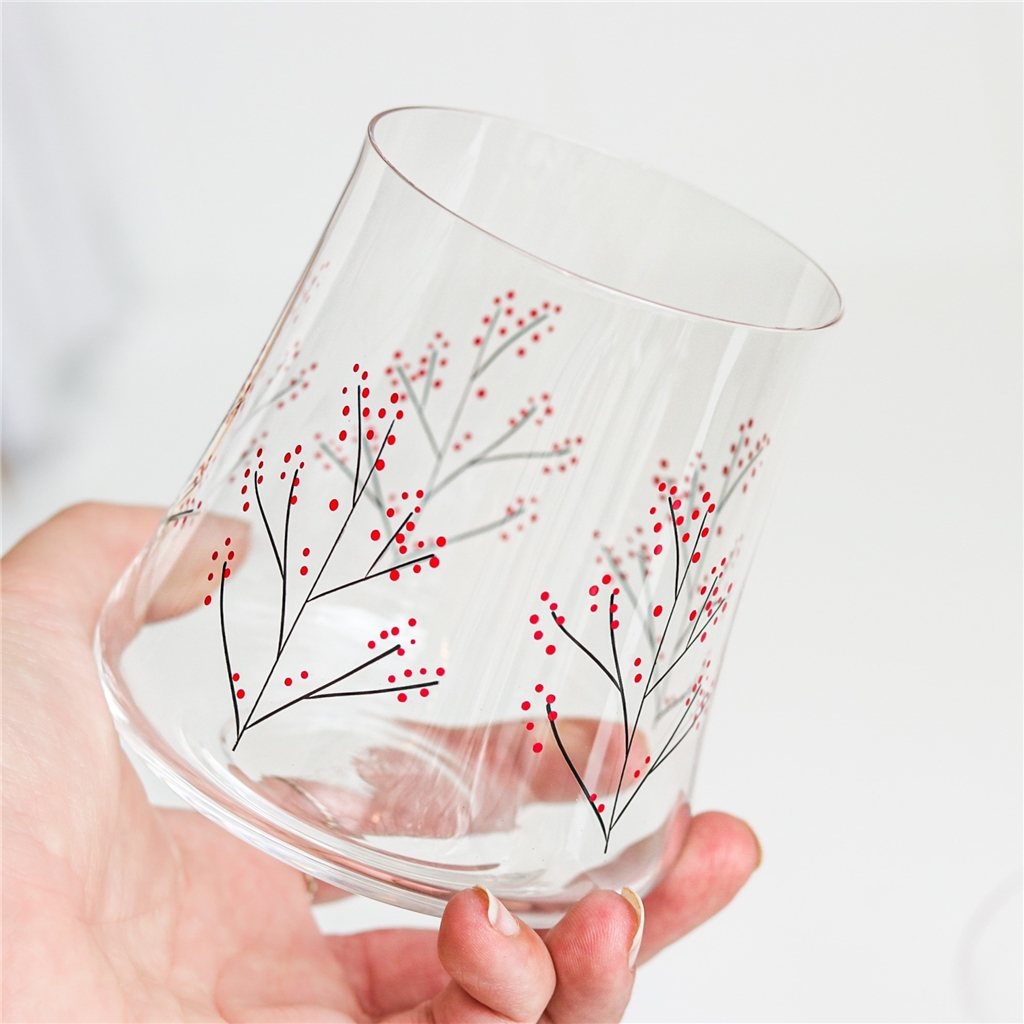 Set de verres à décor de houx