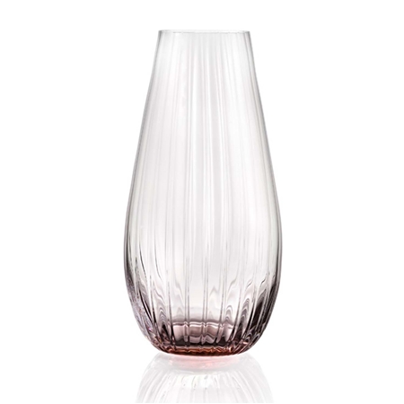Vase transparent avec accent rose grand