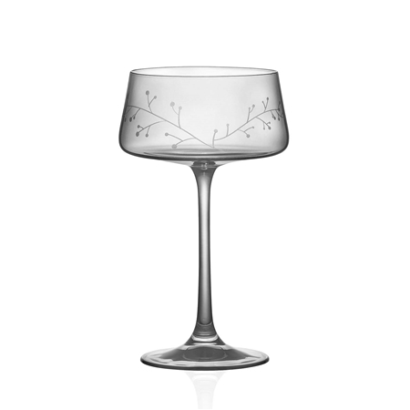 Un ensemble de verres à cocktail gris au décor givré