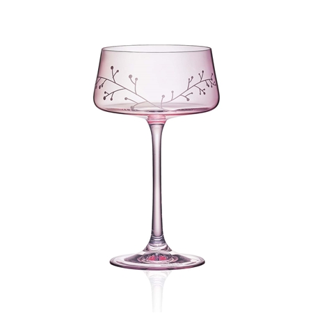 Ensemble de verres à cocktail roses au décor givré