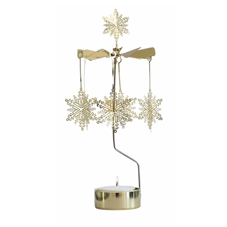 Bougeoir Carrousel Doré 8xH17cm