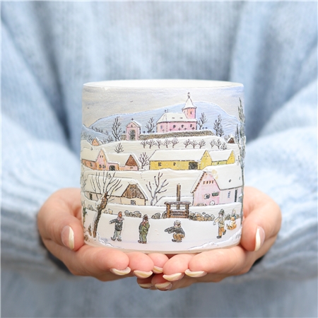 Lanterne avec illustration d'hiver