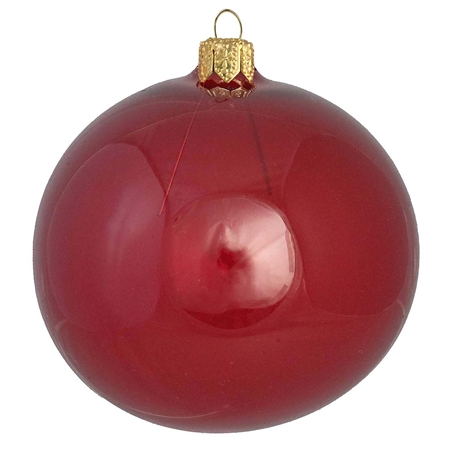 Ornement en verre transparent de couleur bordeaux