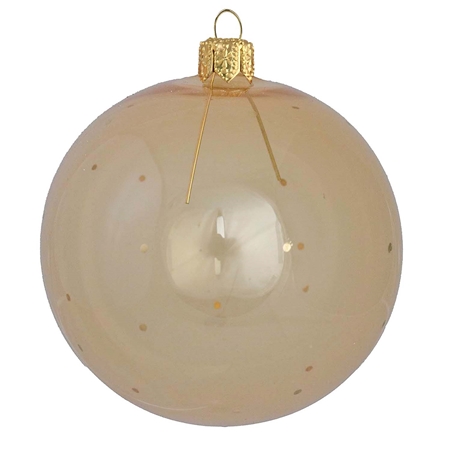 Ornement en verre de couleur miel à décor de points fins