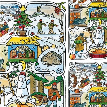 Papier cadeau crèche Josef Lada