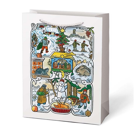 Sac cadeau Josef Lada blanc grand