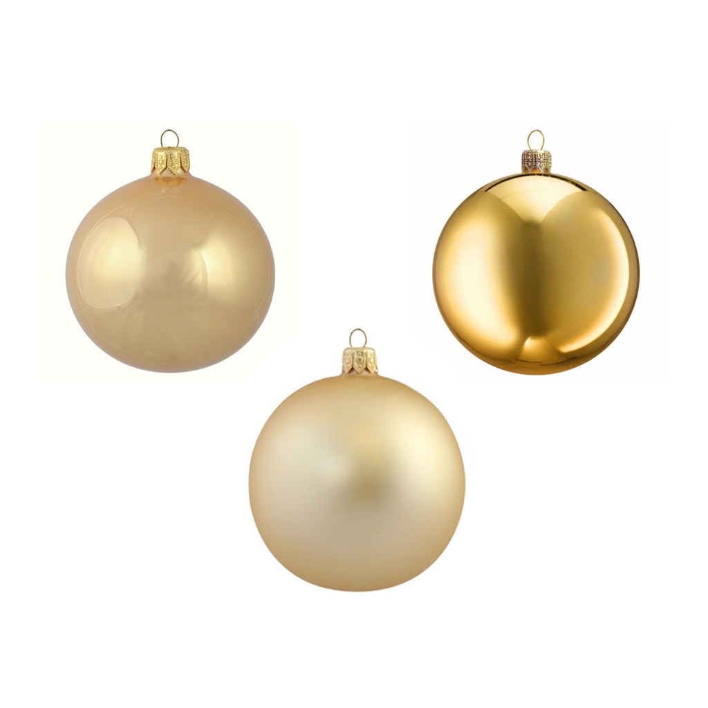 Set de trois boules de Noël en or