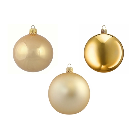 Set de trois boules de Noël en or