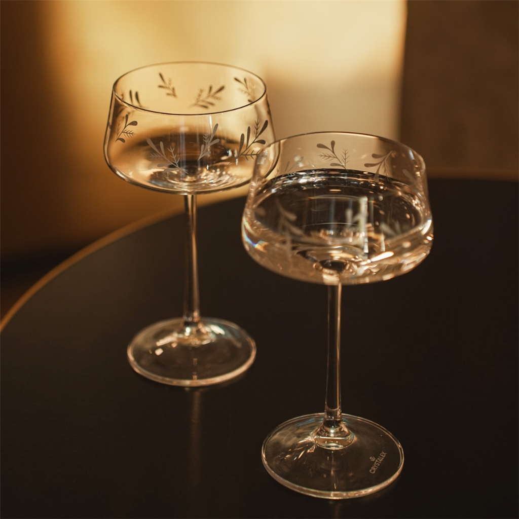 Set de verres à cocktail à décor de feuilles