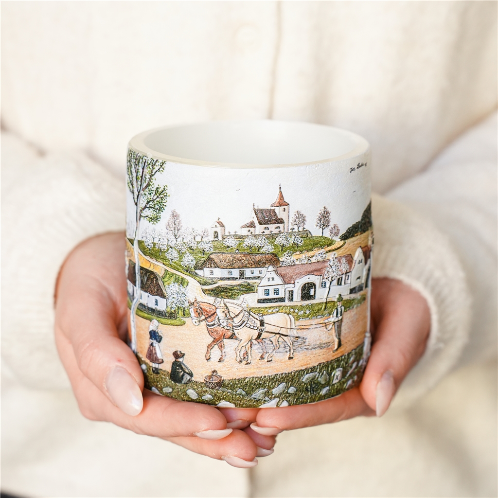 Lanterne avec illustration Printemps