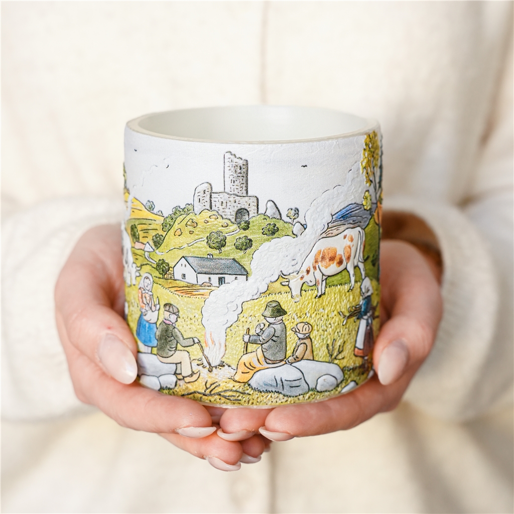 Lanterne avec illustration Automne
