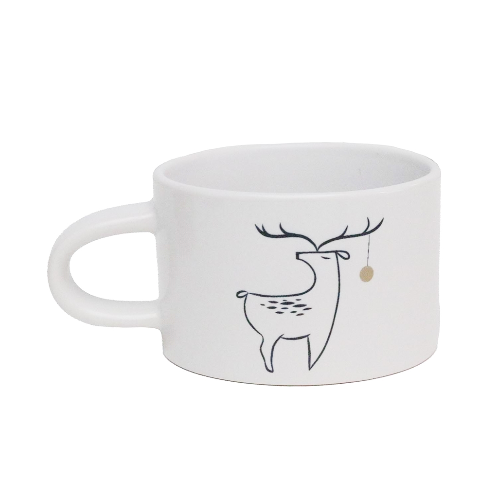 Mug blanc avec cerf