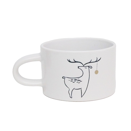 Mug blanc avec cerf