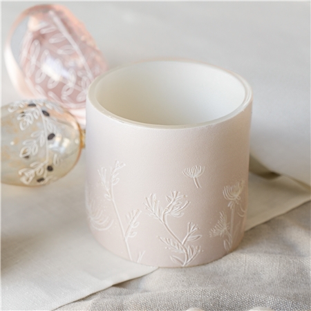 Lanterne beige avec décoration florale