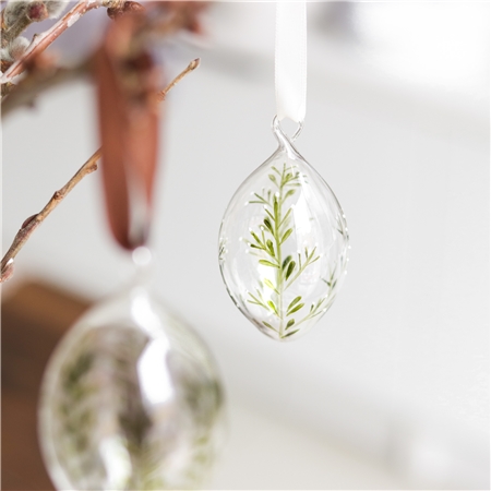 Oeuf de Pâques en verre avec œillet décor myrte