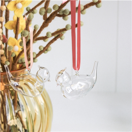 Oiseau en verre transparent