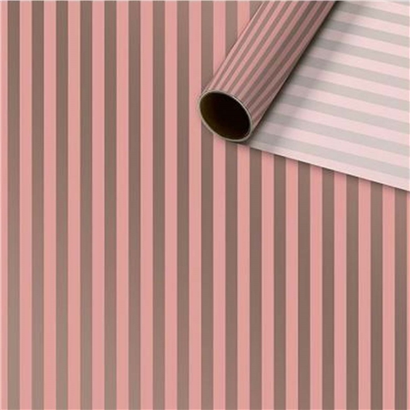 Papier de soie rose à rayures