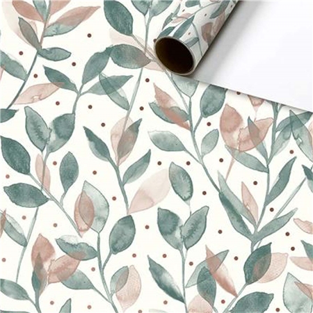 Papier d'emballage avec décoration de feuilles