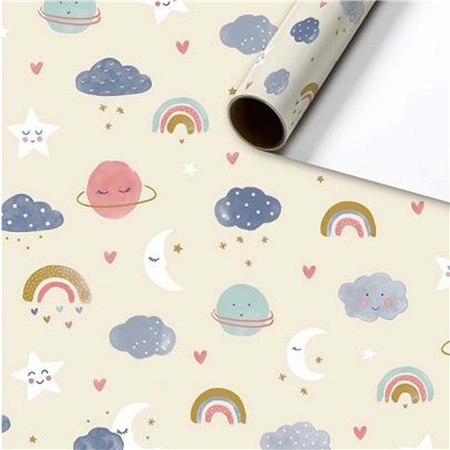 Papier d'emballage crème avec ciel