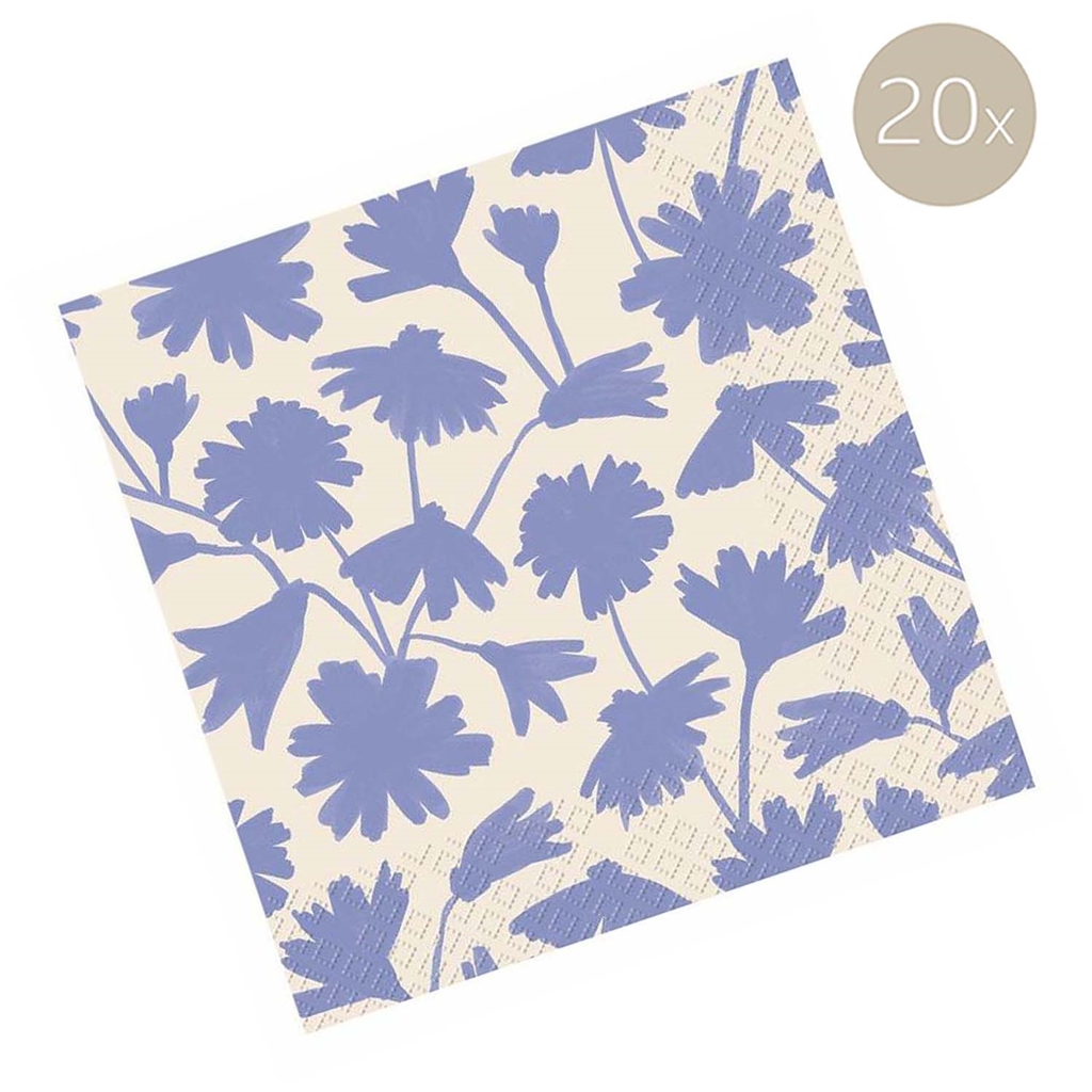 Serviettes avec fleurs violettes