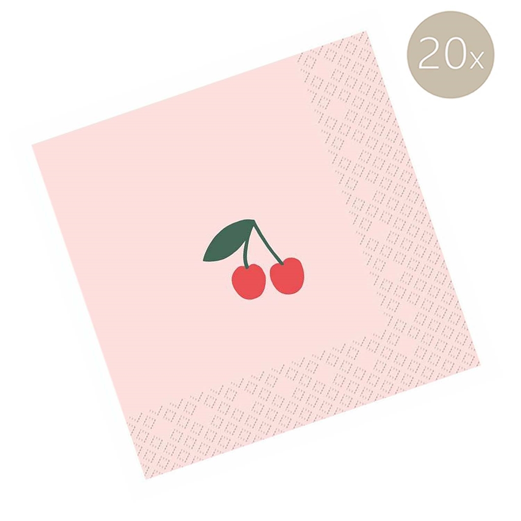 Serviettes avec cerise