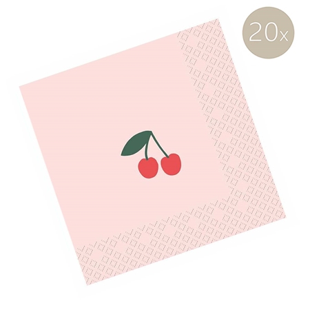 Serviettes avec cerise