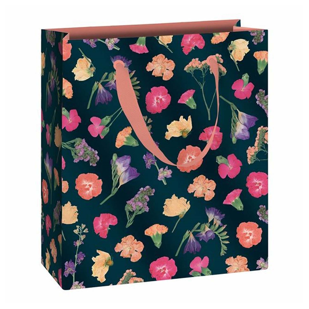 Sac cadeau avec fleurs colorées