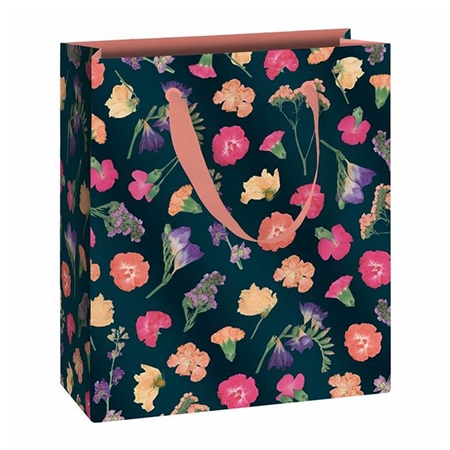 Sac cadeau avec fleurs colorées