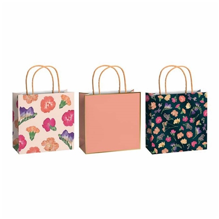 Set de sacs cadeaux avec fleurs