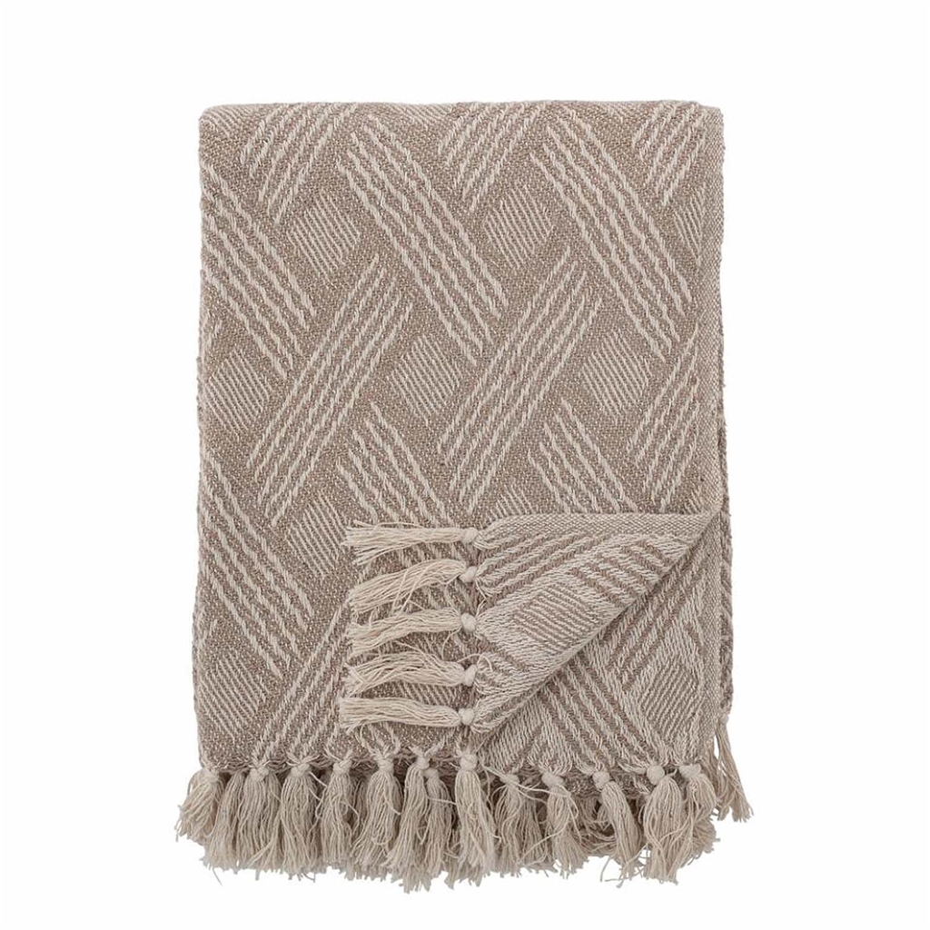 Couvre-lit en coton recyclé beige