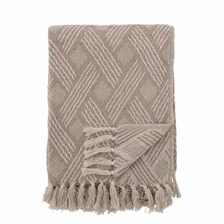 Couvre-lit en coton recyclé beige