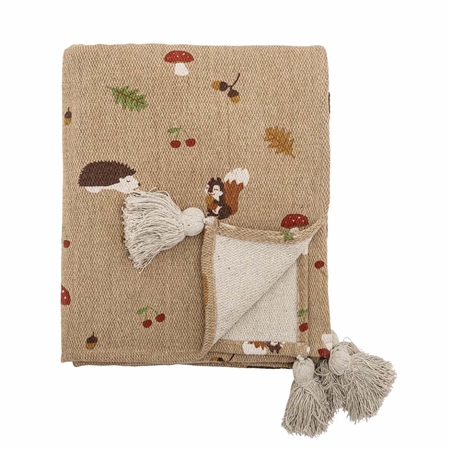Couvre-lit en coton recyclé avec motif forestier