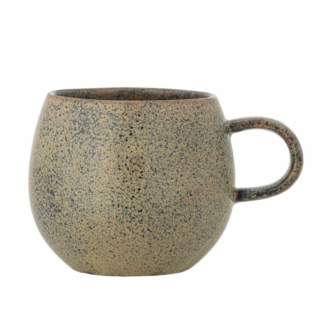 Mug en grès olive mat