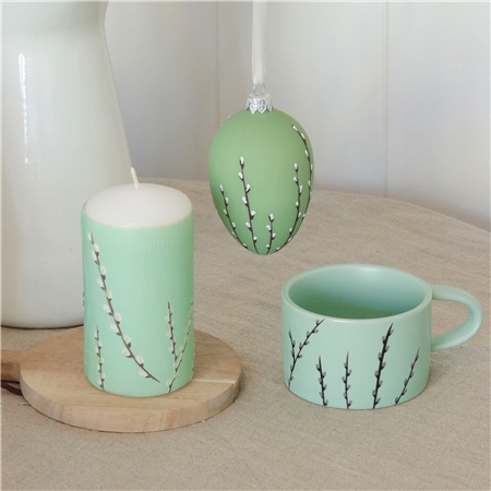 Set de Pâques Printemps pastel avec décoration chat