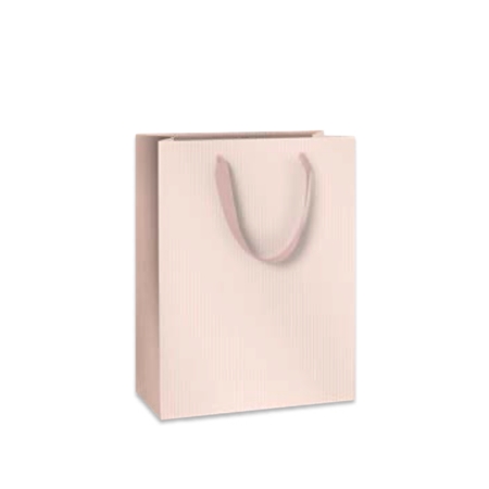 Sac cadeau moyen avec rayures roses 