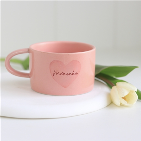 Tasse rose avec nom