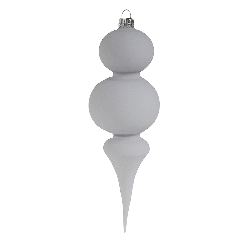 Ornement en verre Pamplemousse - gris mat